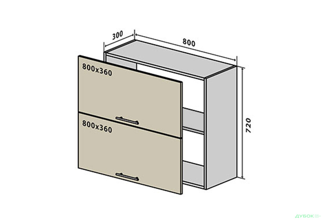 В21 Тумба 2Д 80 Бета Люкс (фасад 18 мм) VIP-master