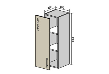 В42 Тумба 1Д 30 Бета Люкс (фасад 18 мм) Вип-Мастер