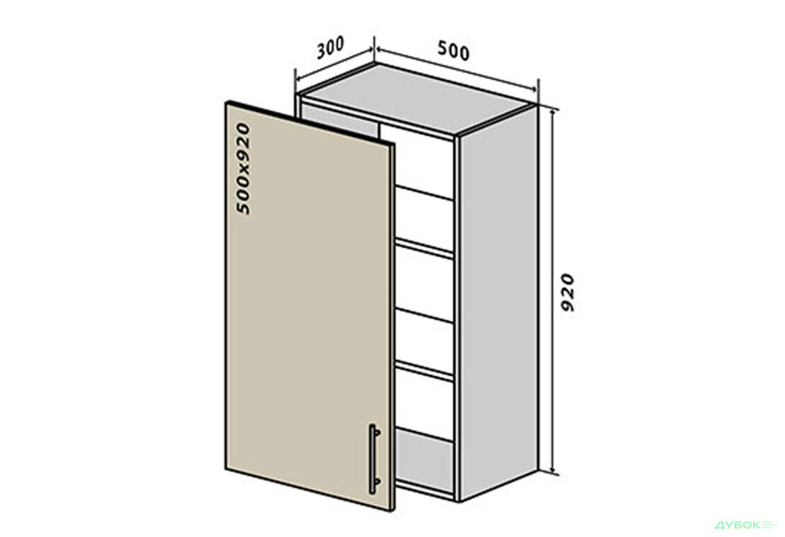 В45 Тумба 1Д 50 Бета Люкс (фасад 18 мм) VIP-master