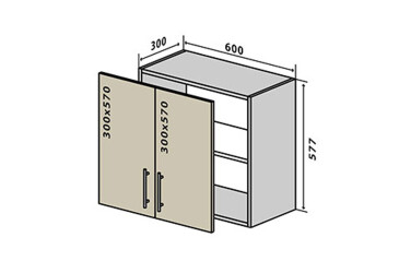 В53 Тумба 2Д 60 Бета Люкс (фасад 18 мм) Вип-Мастер