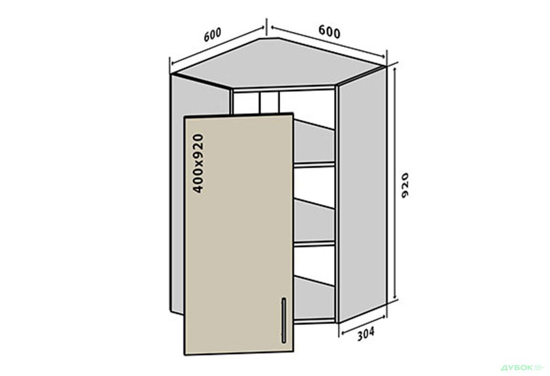 В54 Тумба 1Д 60 Бета Люкс (фасад 18 мм) VIP-master