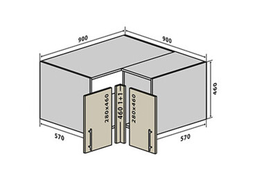 В82 Тумба угловая 90 Бета Люкс (фасад 18 мм) Вип-Мастер
