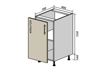 Н3 Тумба 1Д 40 Бета Люкс (фасад 18 мм) VIP-master