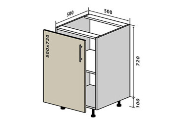 Н5 Тумба 1Д 50 Бета Люкс (фасад 18 мм) Вип-Мастер