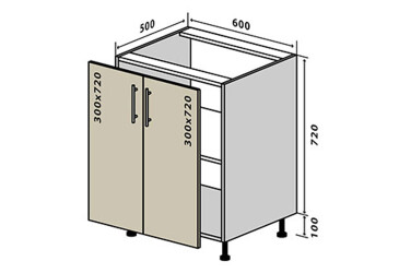Н6 Тумба 2Д 60 Бета Люкс (фасад 18 мм) Вип-Мастер