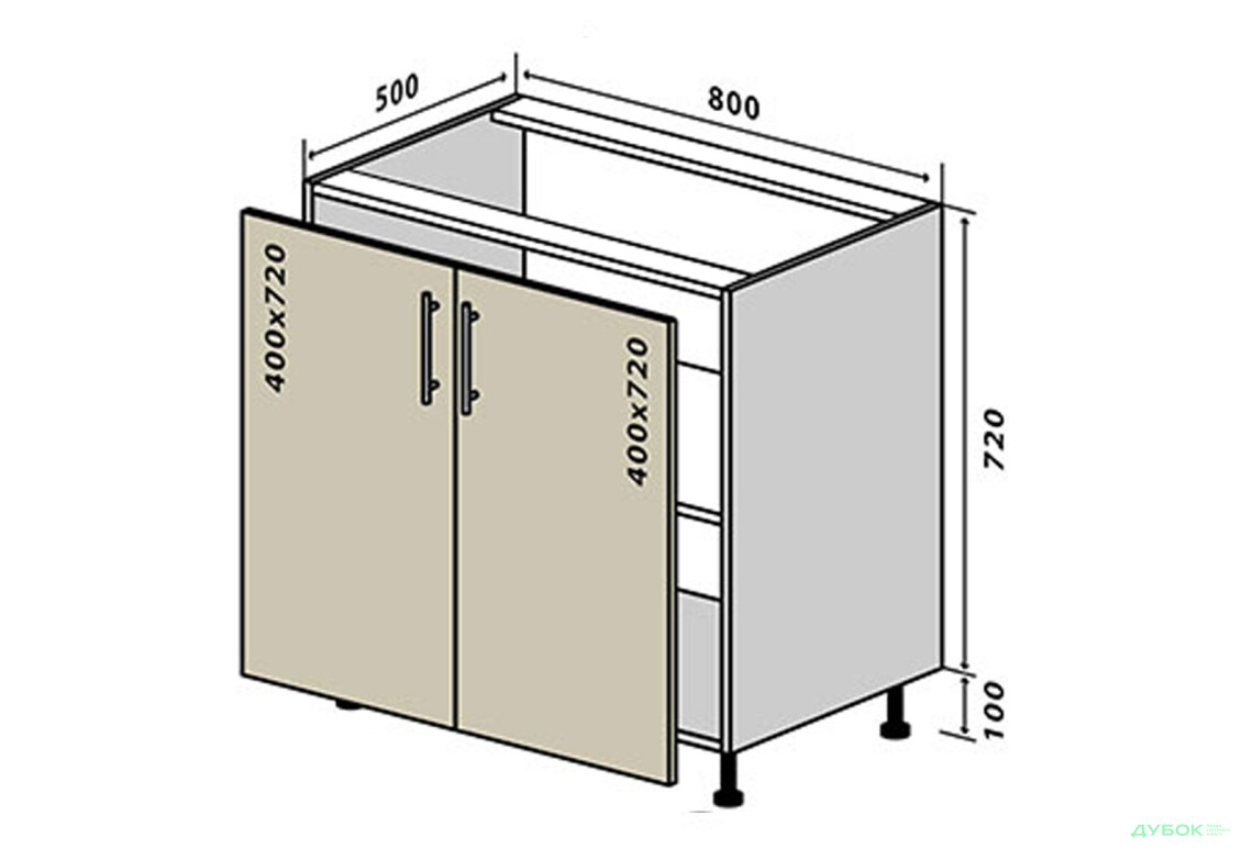 Н7 Тумба 2Д 80 Бета Люкс (фасад 18 мм) Вип-Мастер