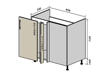 Н15 Заглушка мийка 1Д 95 Бета Люкс (фасад 18 мм) VIP-master
