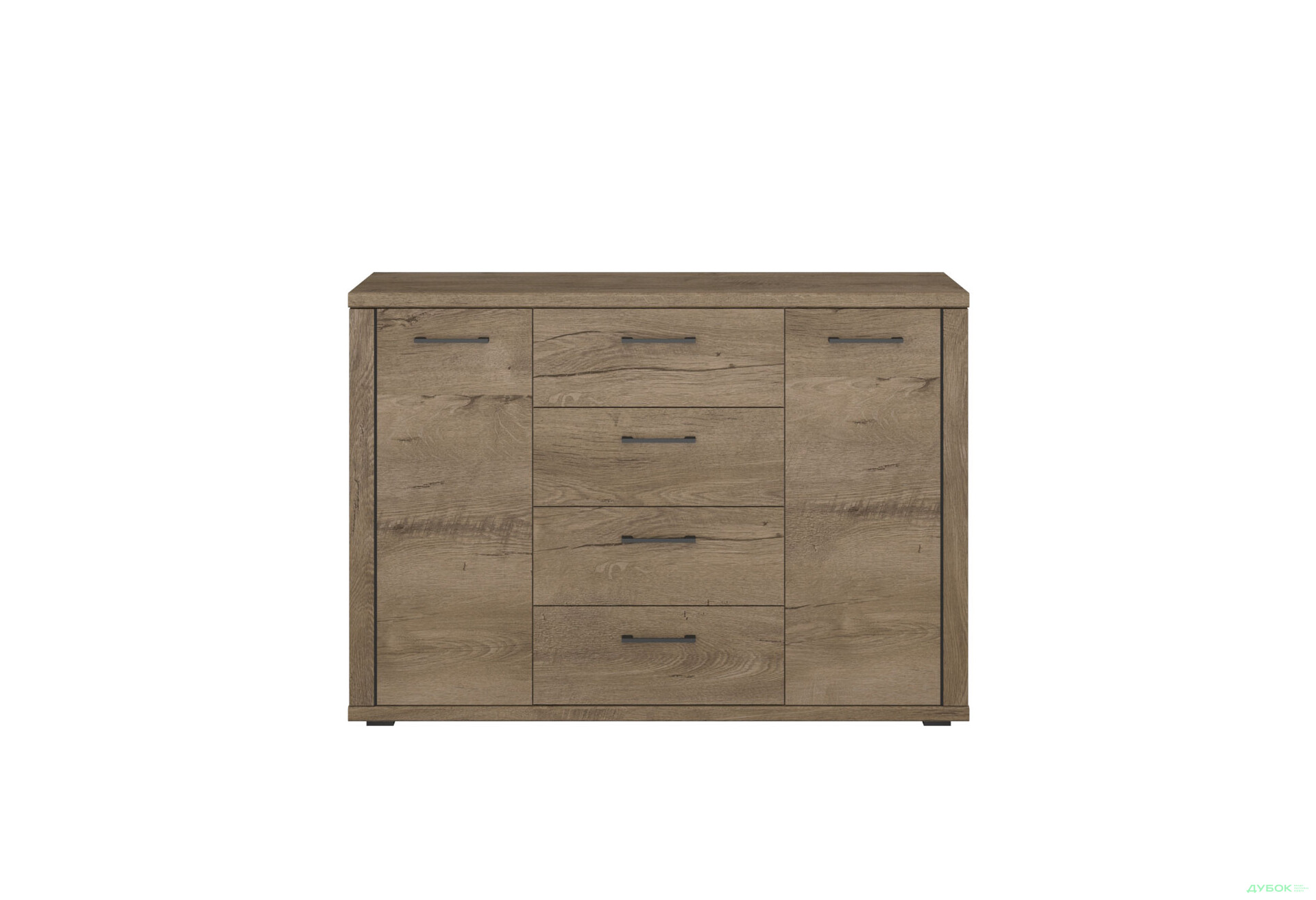 Комод VMV holding Кордан / Cordan 2-дверний з 4 шухлядами 135 см, Дуб Бургундський  - Зображення 3 Зображення 3 - Комод VMV holding Кордан / Cordan 2-дверний з 4 шухлядами 135 см, Дуб Бургундський