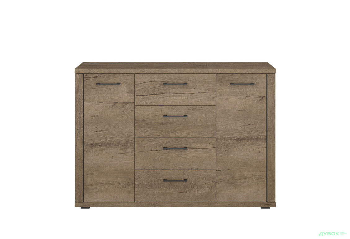 Комод VMV holding Кордан / Cordan 2-дверний з 4 шухлядами 135 см, Дуб Бургундський  - Зображення 3 Зображення 3 - Комод VMV holding Кордан / Cordan 2-дверний з 4 шухлядами 135 см, Дуб Бургундський