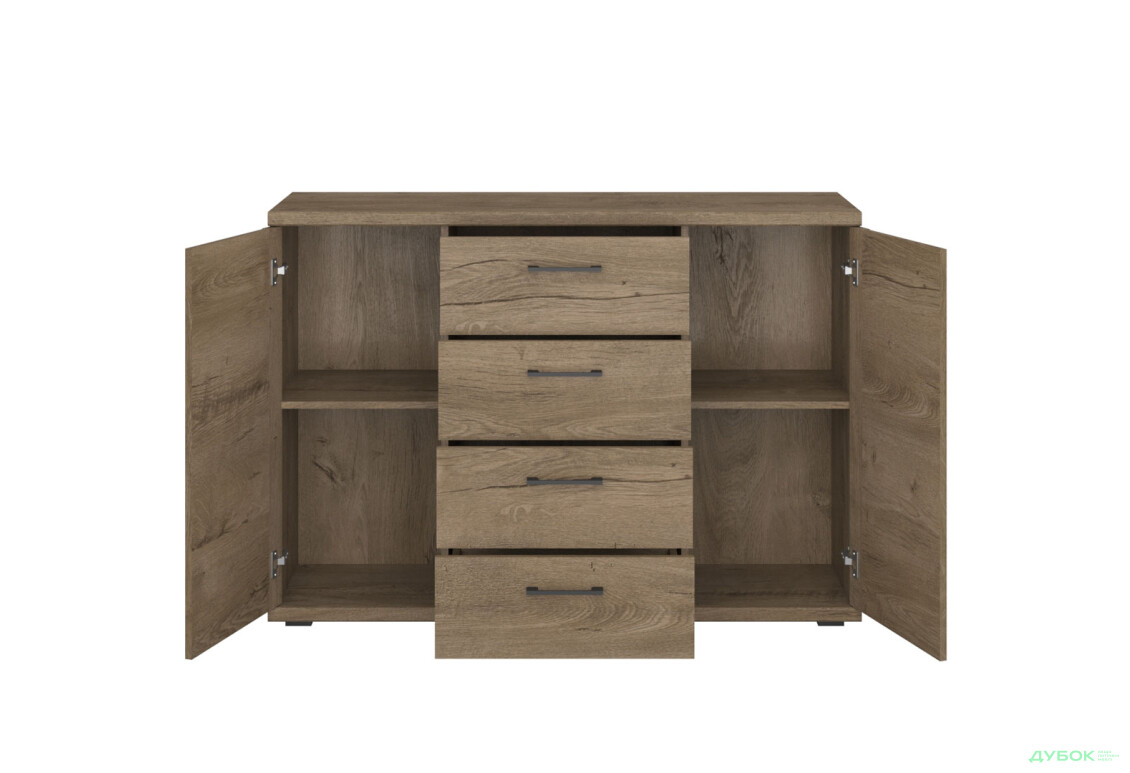 Комод VMV holding Кордан / Cordan 2-дверний з 4 шухлядами 135 см, Дуб Бургундський  - Зображення 5 Зображення 5 - Комод VMV holding Кордан / Cordan 2-дверний з 4 шухлядами 135 см, Дуб Бургундський