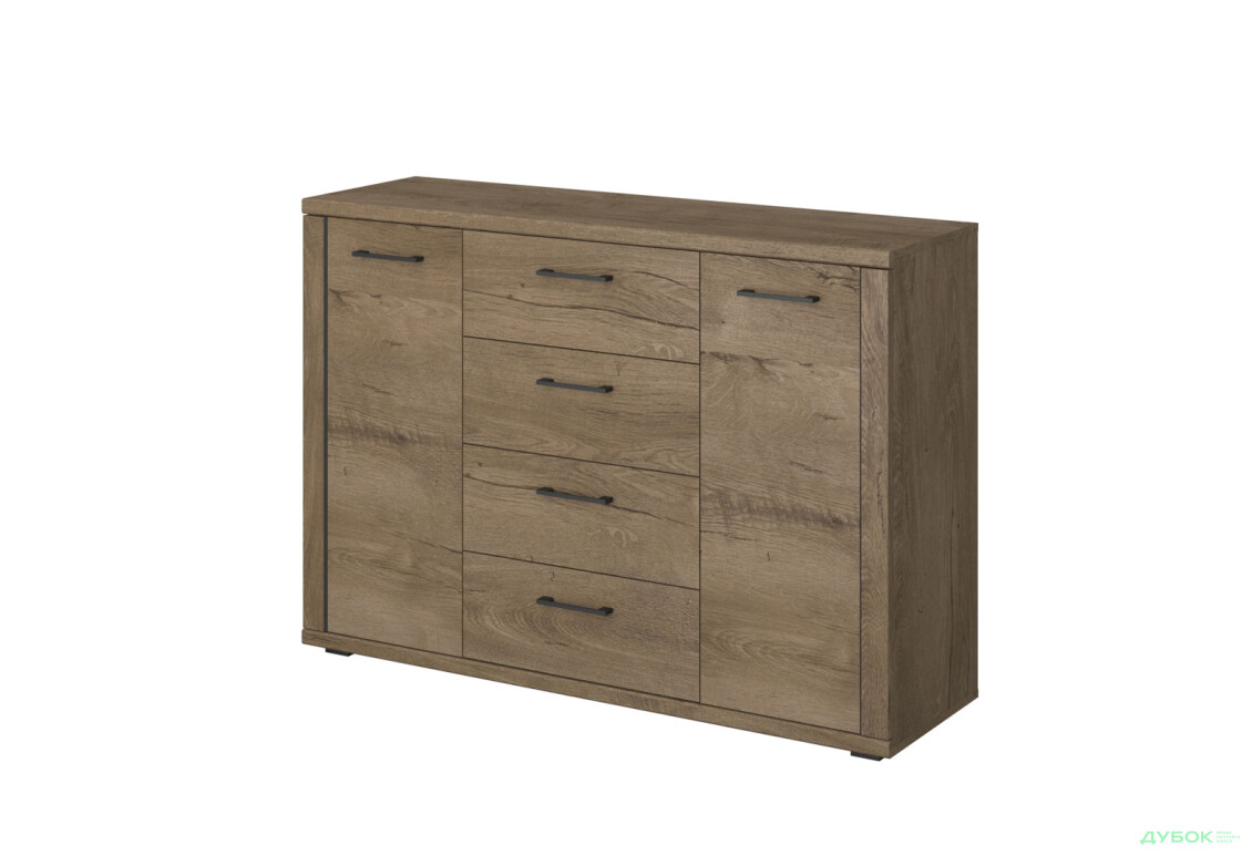 Комод VMV holding Кордан / Cordan 2-дверний з 4 шухлядами 135 см, Дуб Бургундський  - Зображення 1 Зображення 1 - Комод VMV holding Кордан / Cordan 2-дверний з 4 шухлядами 135 см, Дуб Бургундський