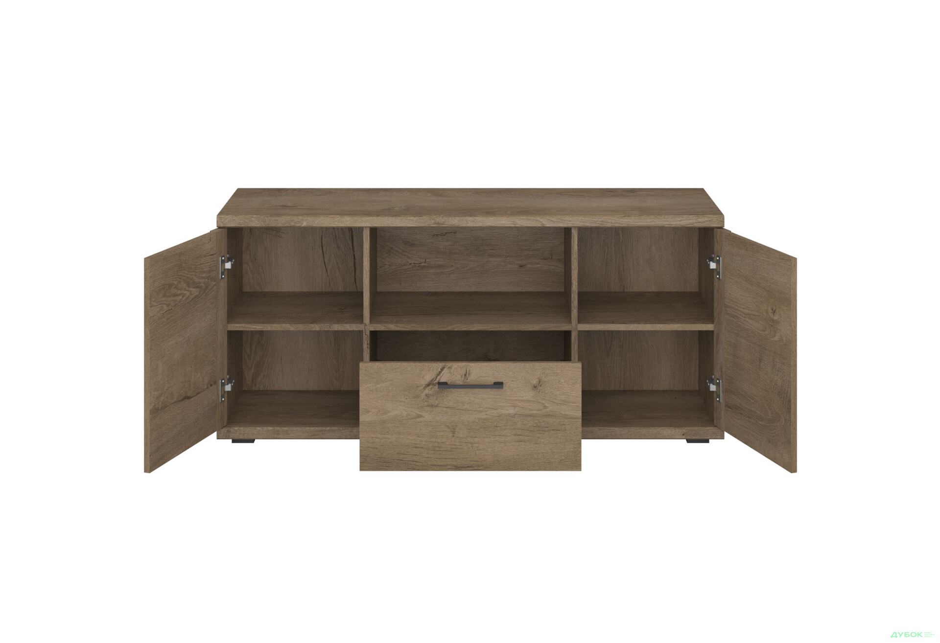 Тумба під ТВ VMV holding Кордан / Cordan з 2 дверцятами та шухлядою 135 см, Дуб Бургундський  - Зображення 4 Зображення 4 - Тумба під ТВ VMV holding Кордан / Cordan з 2 дверцятами та шухлядою 135 см, Дуб Бургундський