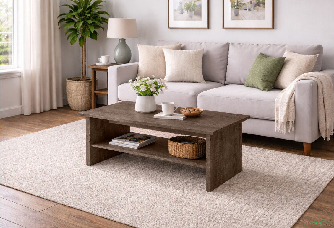 Изображение 2 - Стол журнальный VMV holding Кордан / Cordan 120х60 см с полкой, Дуб Бургундский 