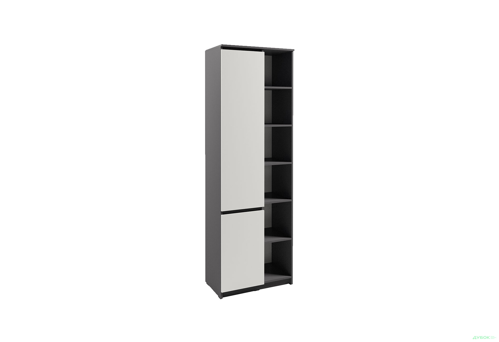 Зображення 1 - Шафа-пенал Kredens furniture Естетик D-0001 з полицями 70 см, антрацит / білий
