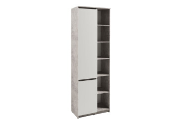 Шафа-пенал Kredens furniture Естетик D-0001 з полицями 70 см, бетон / білий