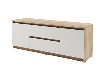 Тумба під ТВ Kredens furniture Естетик D-0003 з 2 шухлядами та 2 дверками 140 см, дуб сонома / білий
