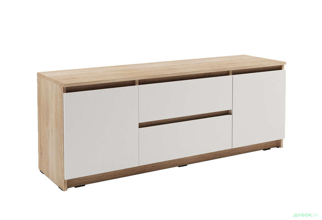 Зображення 3 - Тумба під ТВ Kredens furniture Естетик D-0003 з 2 шухлядами та 2 дверками 140 см, дуб сонома / білий