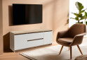 Зображення 2 - Тумба під ТВ Kredens furniture Естетик D-0003 з 2 шухлядами та 2 дверками 140 см, дуб сонома / білий