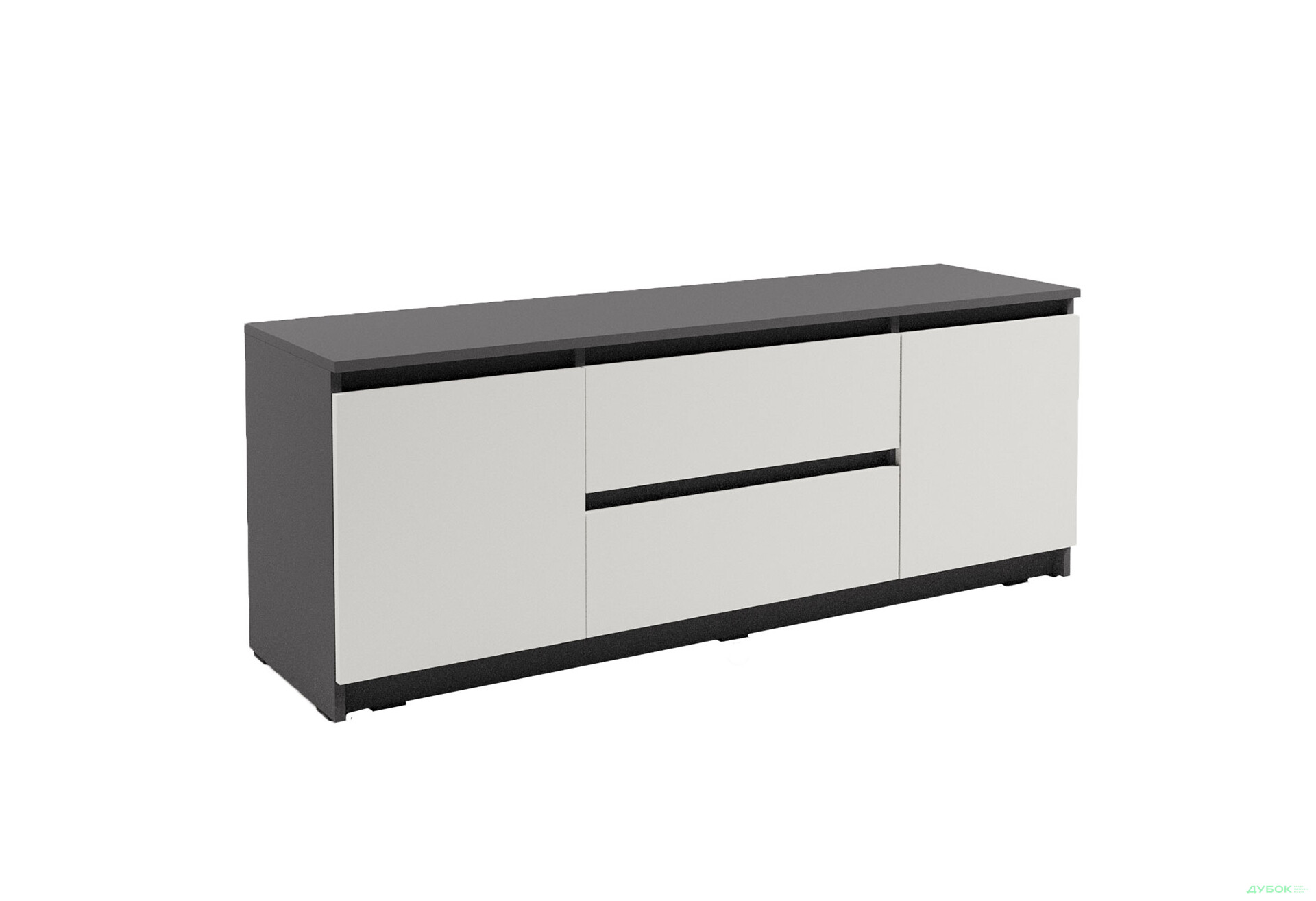 Зображення 3 - Тумба під ТВ Kredens furniture Естетик D-0003 з 2 шухлядами та 2 дверками 140 см, антрацит / білий