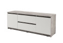 Фото 1 - Тумба під ТВ Kredens furniture Естетик D-0003 з 2 шухлядами та 2 дверками 140 см, бетон / білий