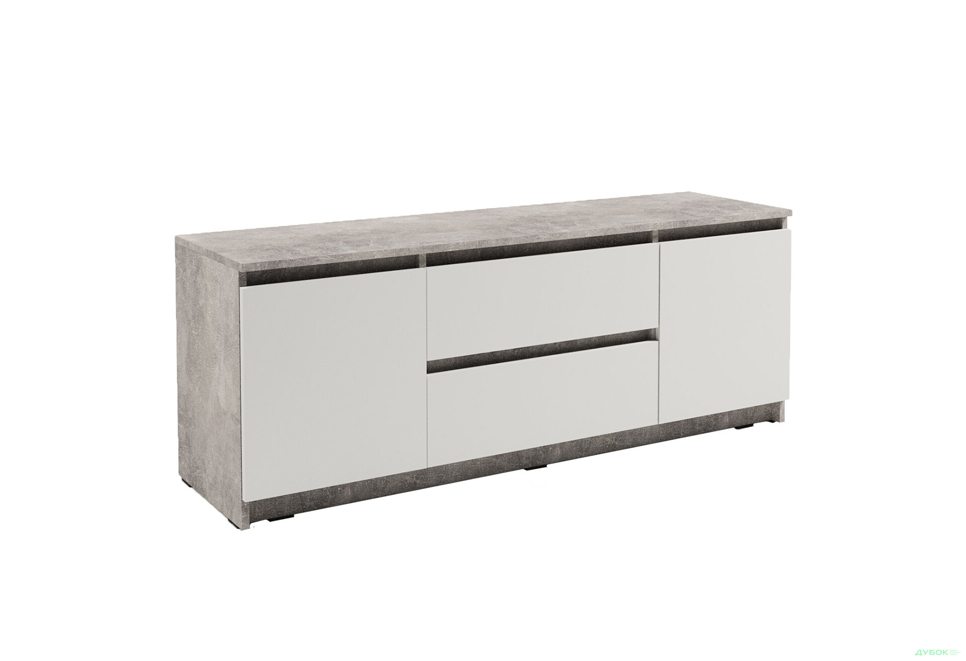 Зображення 3 - Тумба під ТВ Kredens furniture Естетик D-0003 з 2 шухлядами та 2 дверками 140 см, бетон / білий