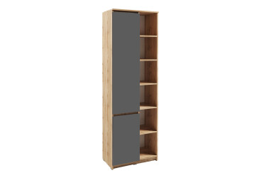 Шафа-пенал Kredens furniture Естетик D-0001 з полицями 70 см, дуб аппалачі / антрацит