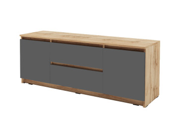 Тумба під ТВ Kredens furniture Естетик D-0003 з 2 шухлядами та 2 дверками 140 см, дуб аппалачі / антрацит