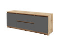 Тумба под ТВ Креденс Фениче Эстетик D-0003 с 2 ящиками и 2 дверками 140 см, дуб аппалачи / антрацит - Изображение 1 Изображение 1 - Тумба под ТВ Креденс Фениче Эстетик D-0003 с 2 ящиками и 2 дверками 140 см, дуб аппалачи / антрацит