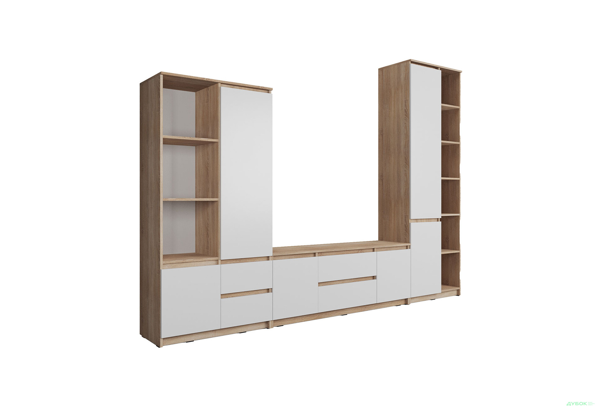 Гостиная Креденс Фениче Эстетик 290 см, дуб сонома / белый - Изображение 2 Изображение 2 - Гостиная Креденс Фениче Эстетик 290 см, дуб сонома / белый