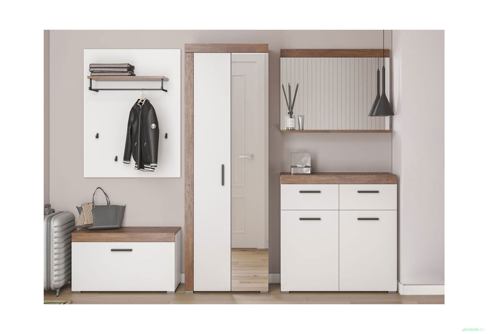 Зображення 1 - Передпокій Світ Меблів Хелен 2,35 м, німфеа альба / морське дерево вінтаж 