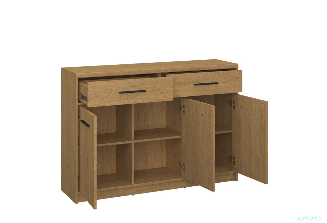 Комод VMV holding Паві / Pavi 3-дверний з шухлядами 125 см, Дуб Кам'яний  - Зображення 5 Зображення 5 - Комод VMV holding Паві / Pavi 3-дверний з шухлядами 125 см, Дуб Кам'яний