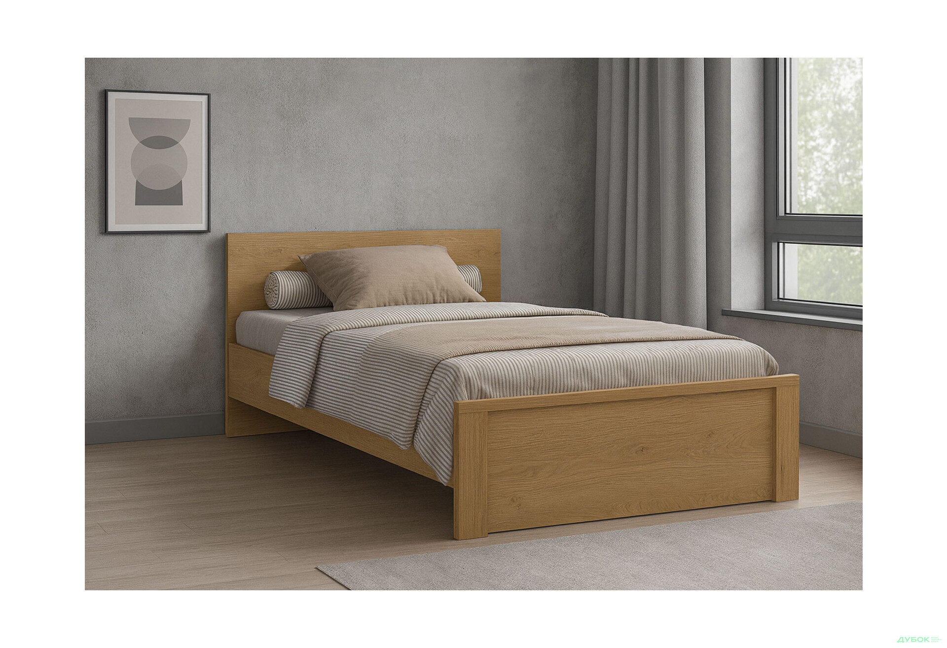 Ліжко VMV holding Паві / Pavi (без вкладу) 120х200 см, Дуб Кам'яний - Зображення 2 Зображення 2 - Ліжко VMV holding Паві / Pavi (без вкладу) 120х200 см, Дуб Кам'яний