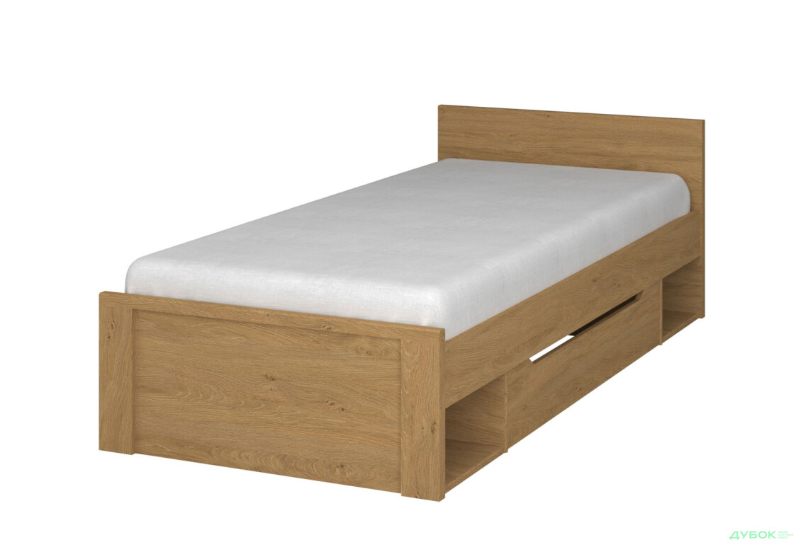 Ліжко VMV holding Паві / Pavi (без вкладу) 90х200 см з шухлядою, Дуб Кам'яний