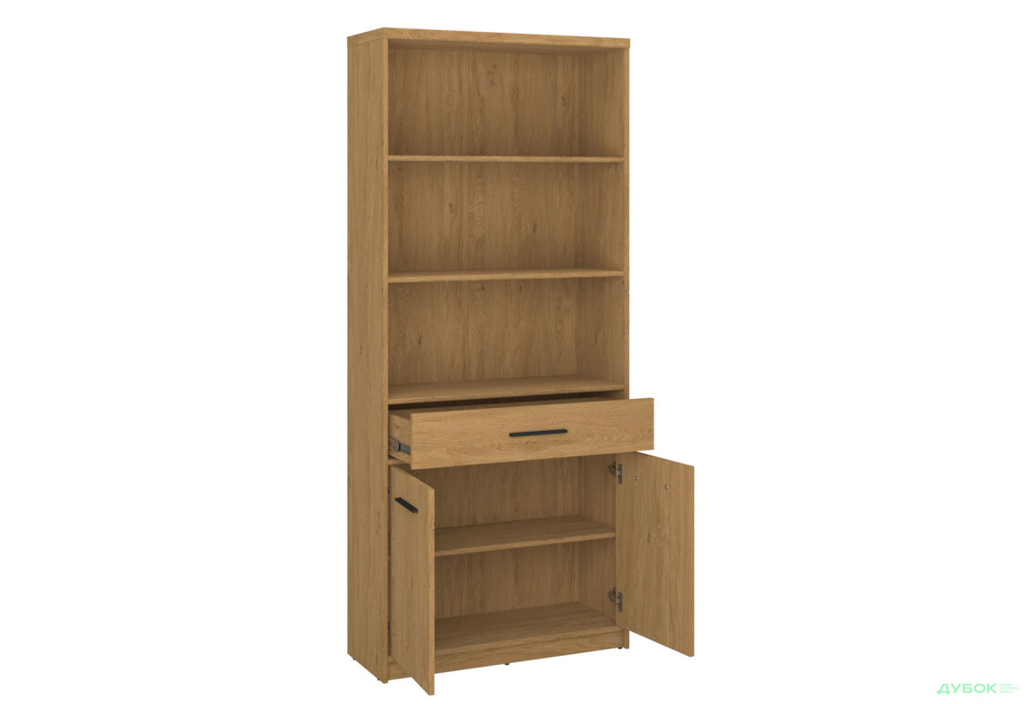 Зображення 4 - Шафа-стелаж відкритий VMV holding Паві / Pavi 2-дверний з шухлядою 84 см, Дуб Кам'яний