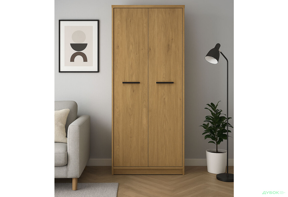 Зображення 2 - Шафа VMV holding Паві / Pavi 2-дверна 84 см, Дуб Кам'яний