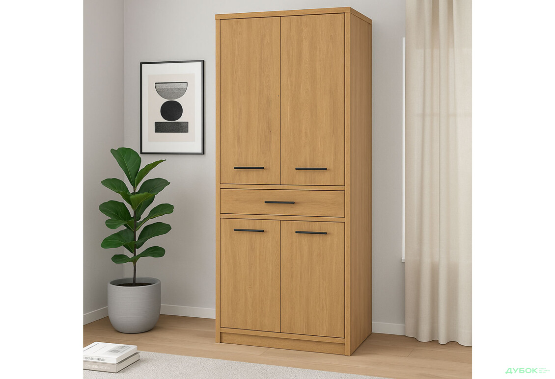 Зображення 2 - Шафа VMV holding Паві / Pavi 4-дверна з шухлядою 84 см, Дуб Кам'яний