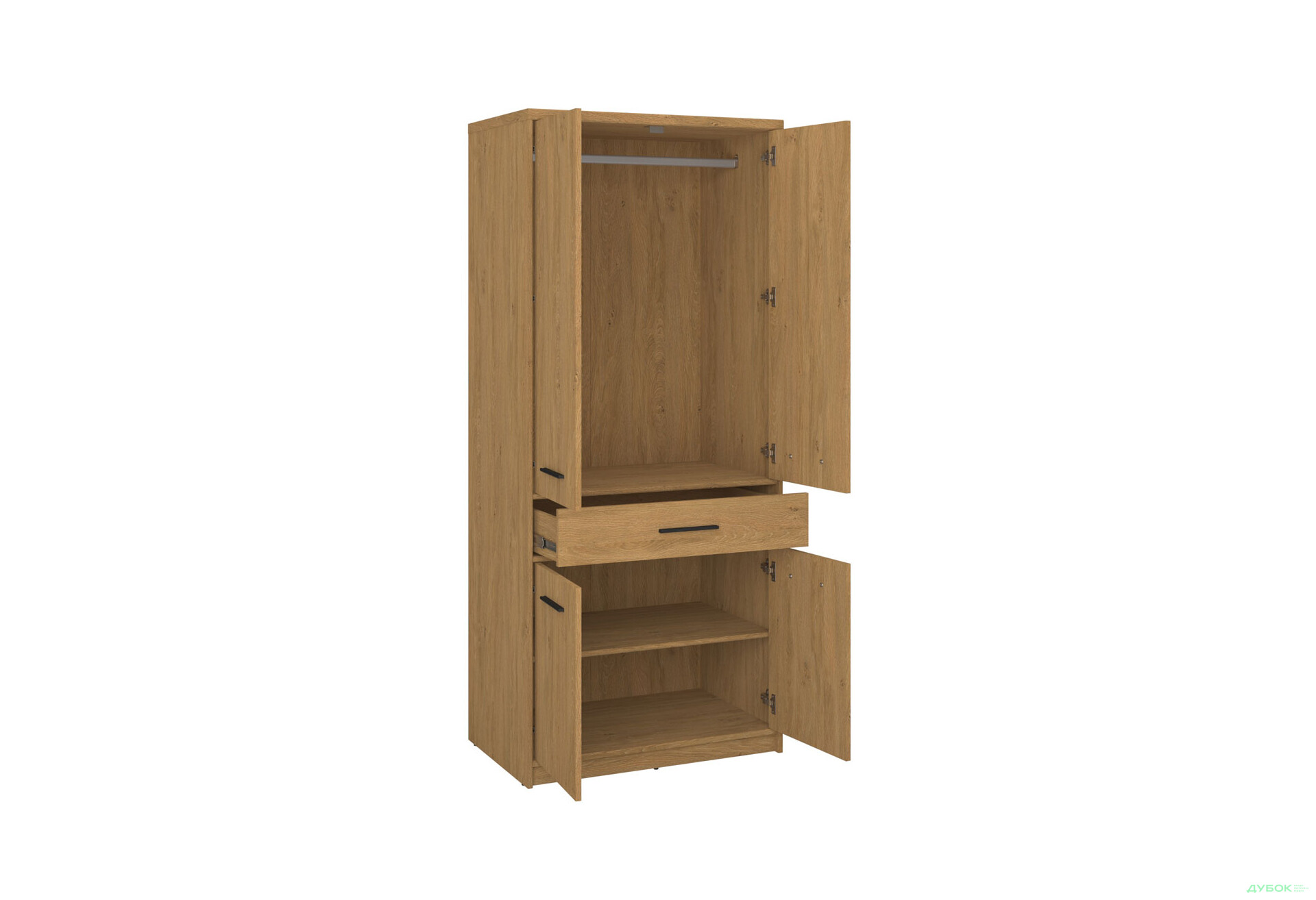 Шафа VMV holding Паві / Pavi 4-дверна з шухлядою 84 см, Дуб Кам'яний - Зображення 5 Зображення 5 - Шафа VMV holding Паві / Pavi 4-дверна з шухлядою 84 см, Дуб Кам'яний