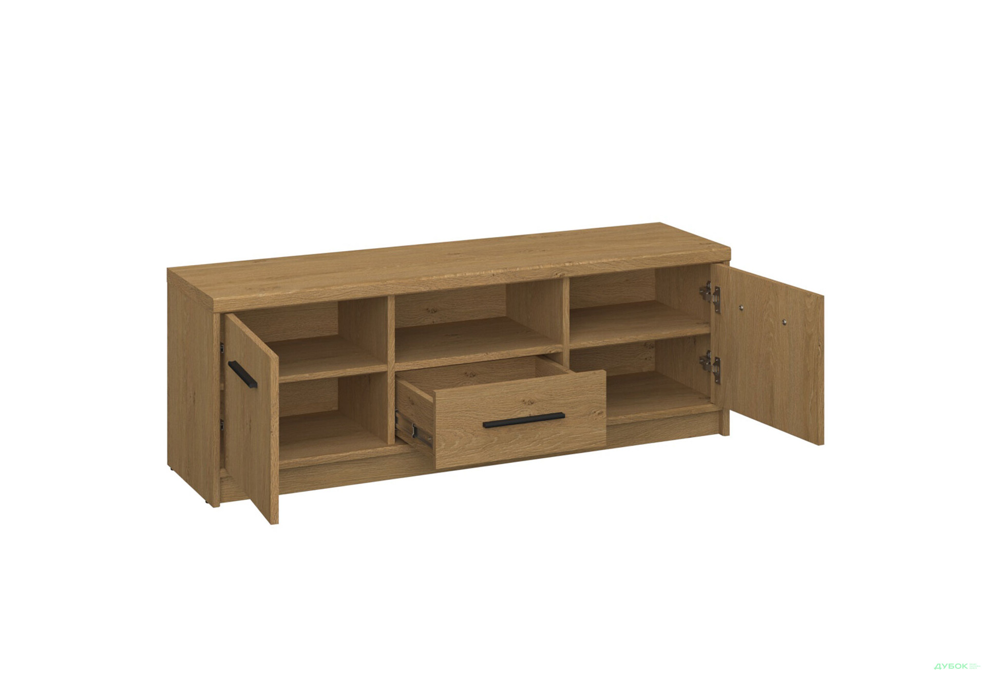 Зображення 4 - Тумба під ТВ VMV holding Паві / Pavi з 2 дверцятами, полицею та шухлядою 125 см, Дуб Кам'яний