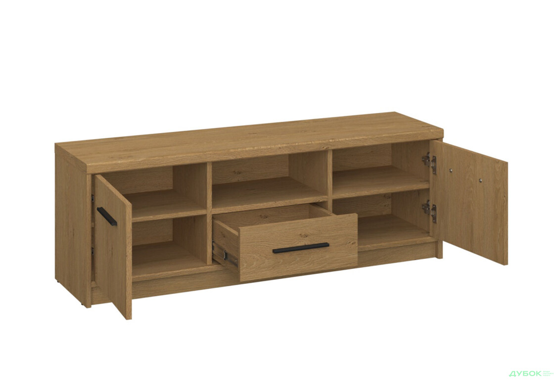 Зображення 4 - Тумба під ТВ VMV holding Паві / Pavi з 2 дверцятами, полицею та шухлядою 125 см, Дуб Кам'яний
