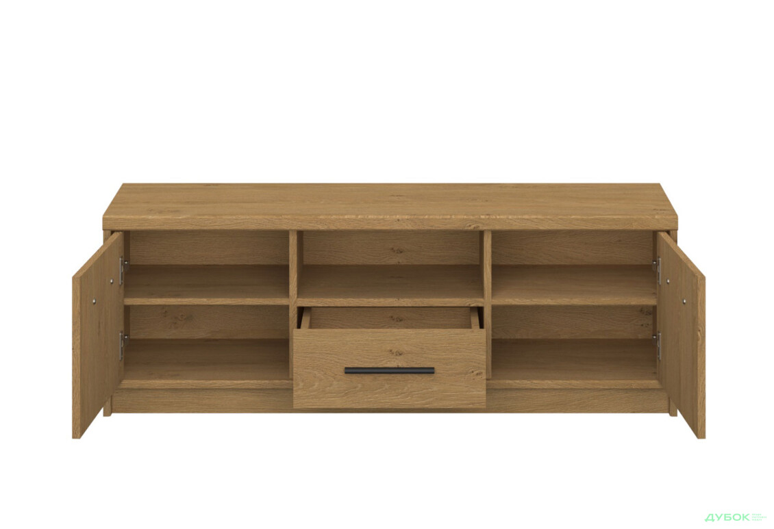 Зображення 5 - Тумба під ТВ VMV holding Паві / Pavi з 2 дверцятами, полицею та шухлядою 125 см, Дуб Кам'яний