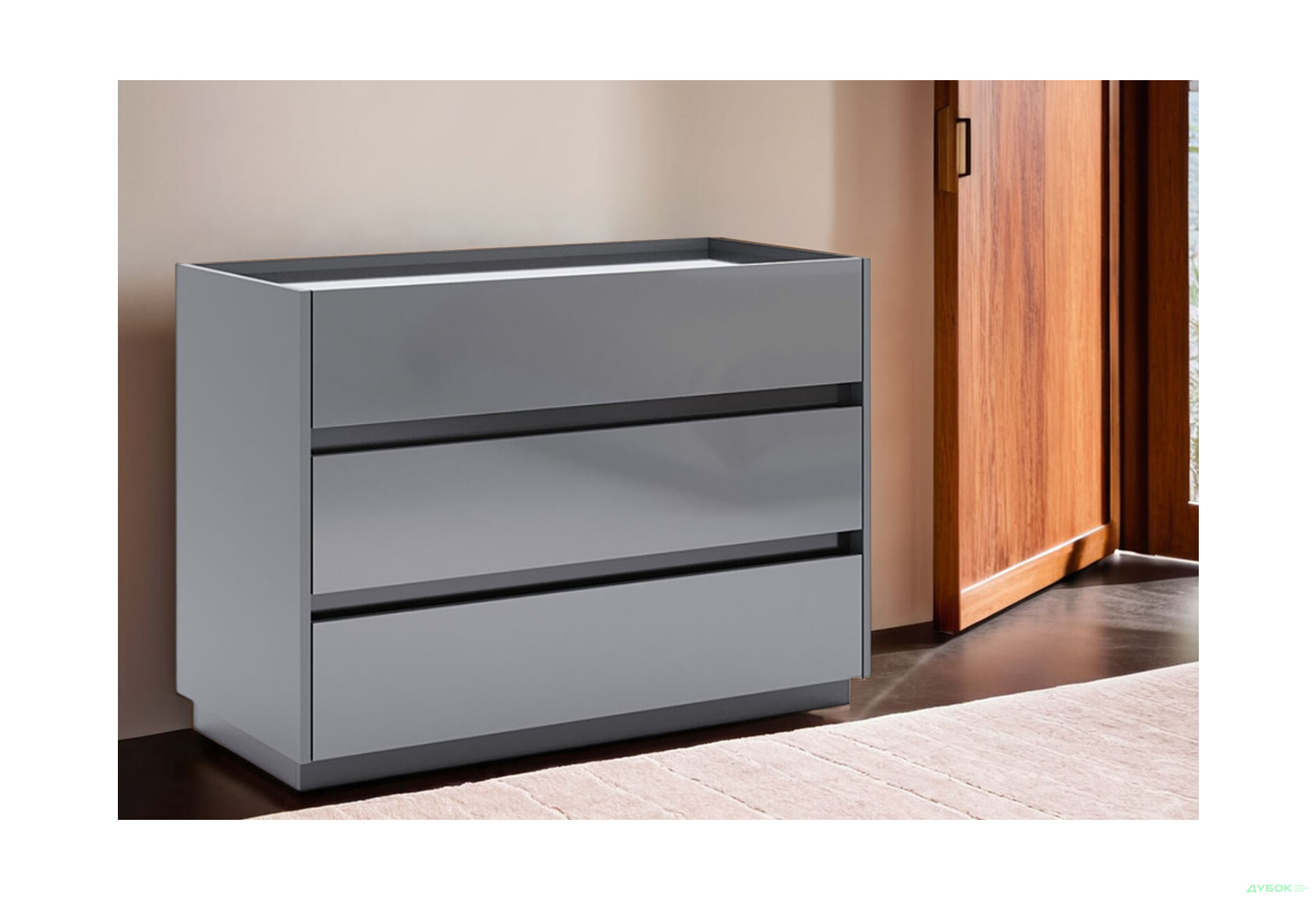 Комод MiroMark Тео з 3 шухлядами 100 см, мат антрацит / мат графіт - Зображення 2 Зображення 2 - Комод MiroMark Тео з 3 шухлядами 100 см, мат антрацит / мат графіт