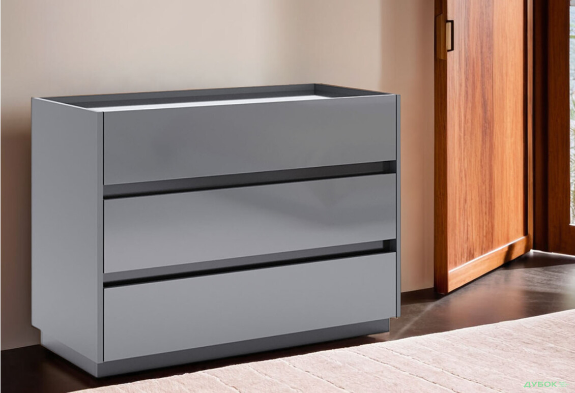 Комод MiroMark Тео з 3 шухлядами 100 см, мат антрацит / мат графіт - Зображення 2 Зображення 2 - Комод MiroMark Тео з 3 шухлядами 100 см, мат антрацит / мат графіт