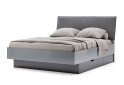 Фото 1 - Ліжко-подіум MiroMark Тео (без вкладу) 160х200 см з шухлядами, мат антрацит / мат графіт