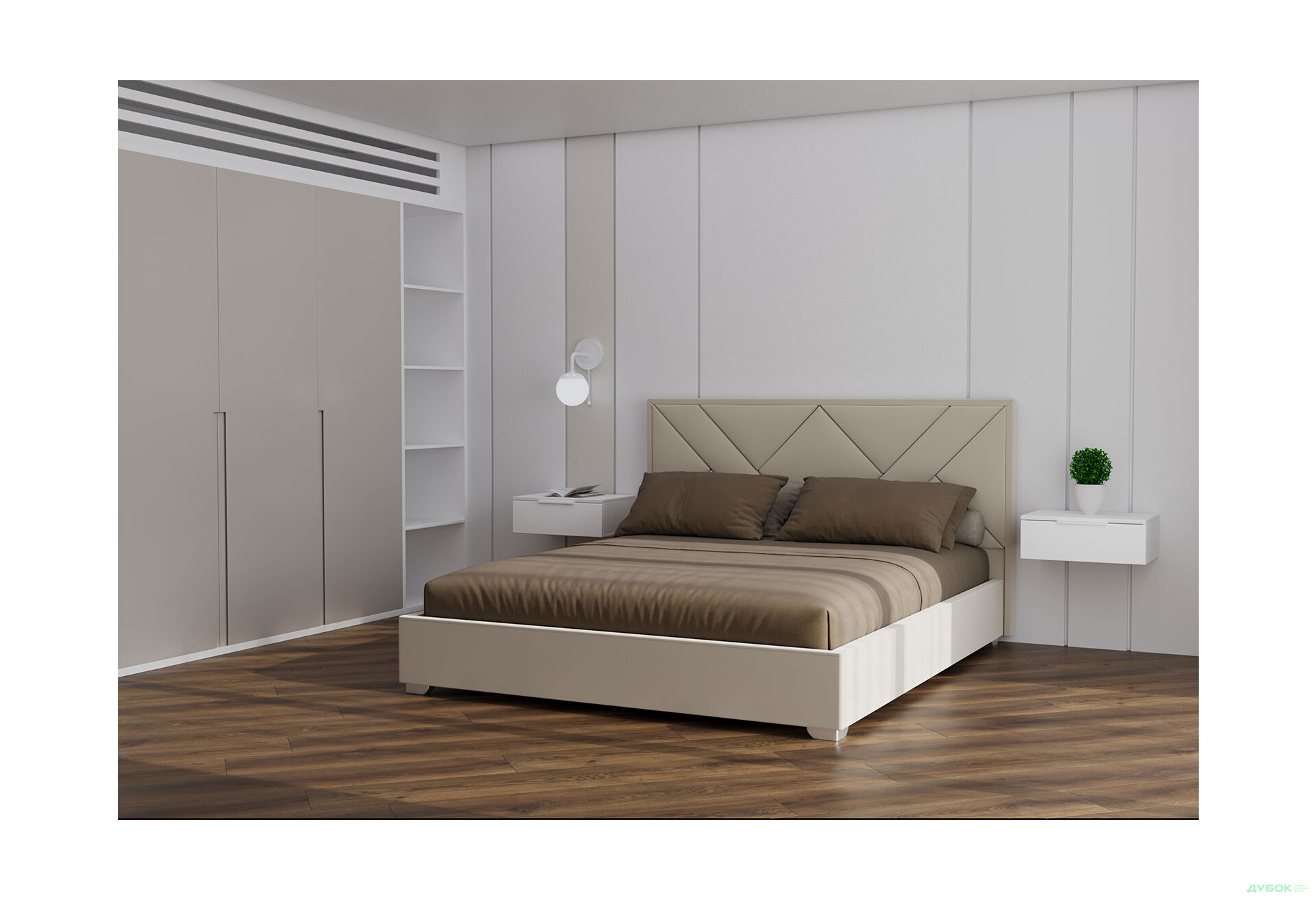 Изображение 2 - Кровать-подиум Оливия / Olivia 160х200 подъёмная с каркасом, Allure beige Artex Eurosof