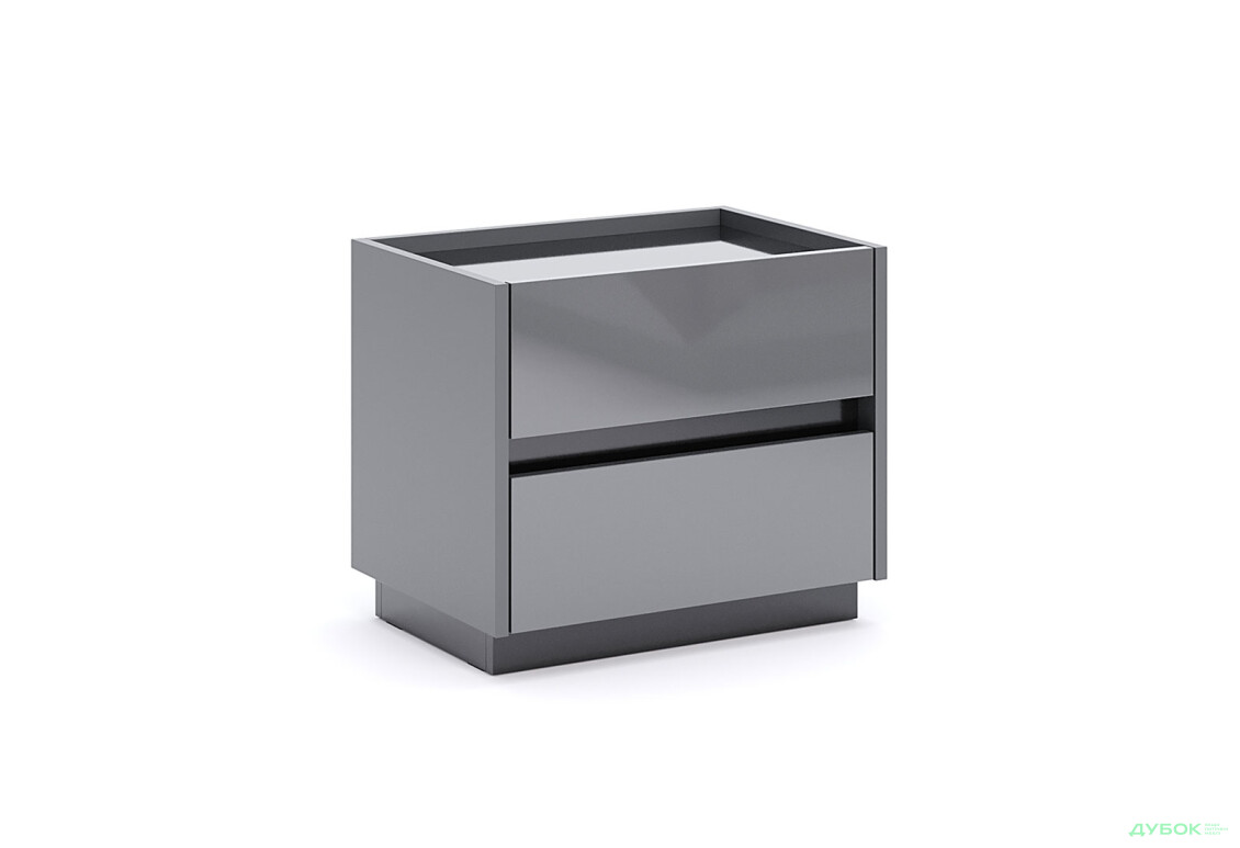 Тумба прикроватная МироМарк Тео с 2 ящиками 50 см, мат антрацит / мат графит - Изображение 2 Изображение 2 - Тумба прикроватная МироМарк Тео с 2 ящиками 50 см, мат антрацит / мат графит