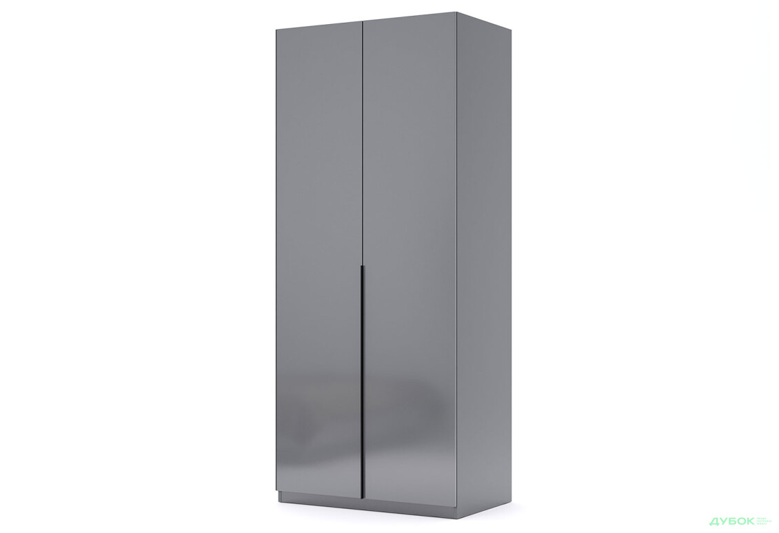 Шкаф МироМарк Тео 2-хдверный 90 см, мат антрацит / мат графит