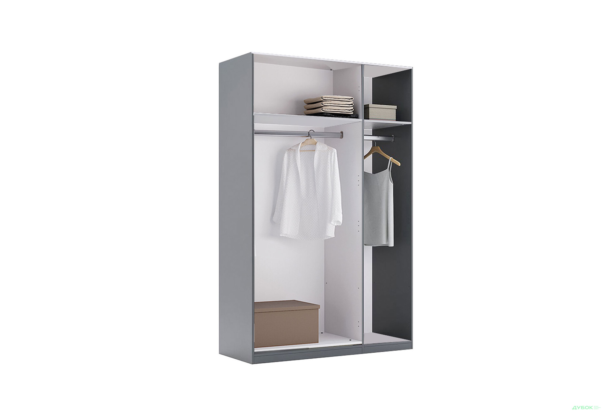 Шафа MiroMark Тео 3-дверна 134 см, мат антрацит / мат графіт - Зображення 3 Зображення 3 - Шафа MiroMark Тео 3-дверна 134 см, мат антрацит / мат графіт