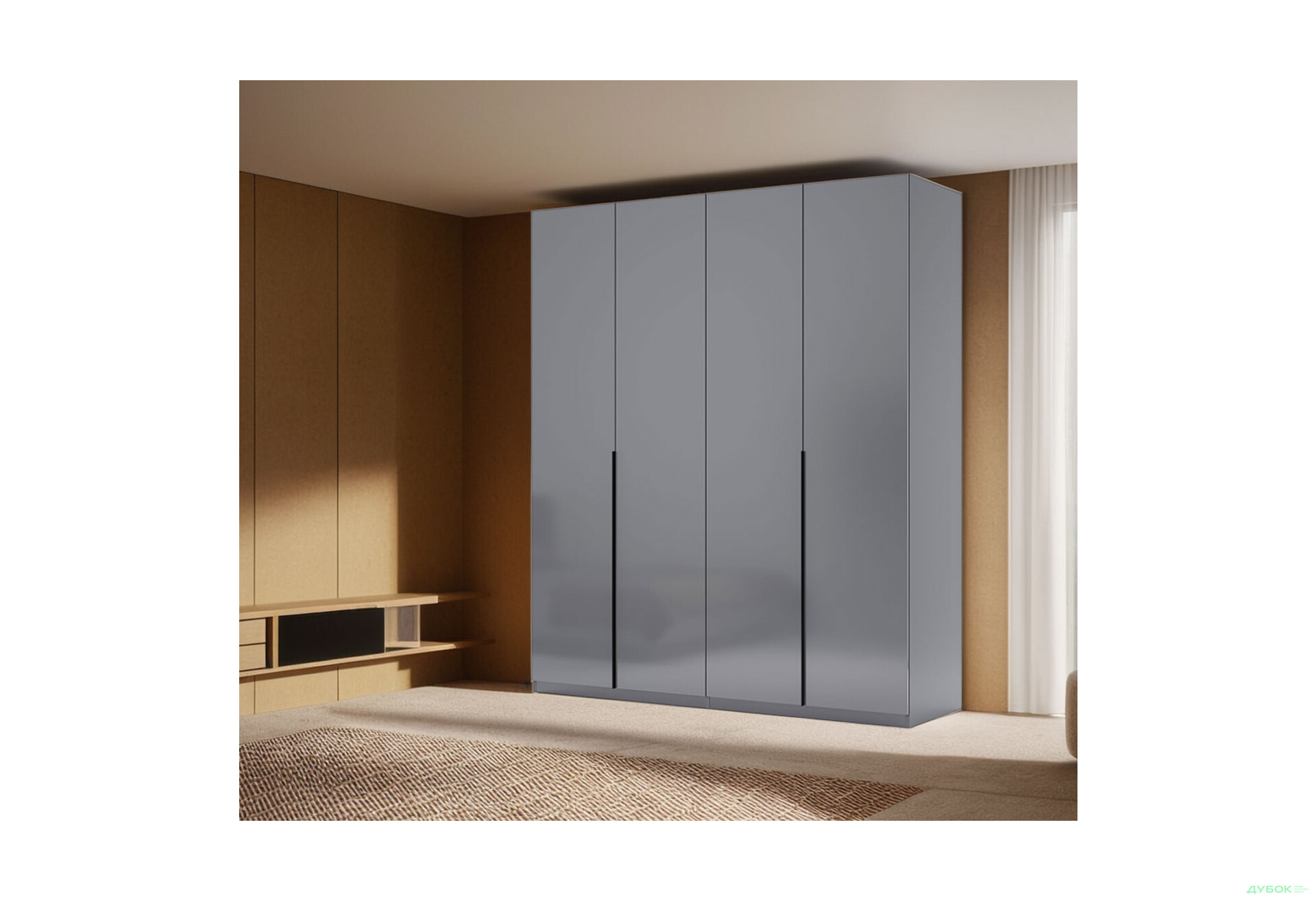 Зображення 2 - Шафа MiroMark Тео 4-дверна 179 см, мат антрацит / мат графіт