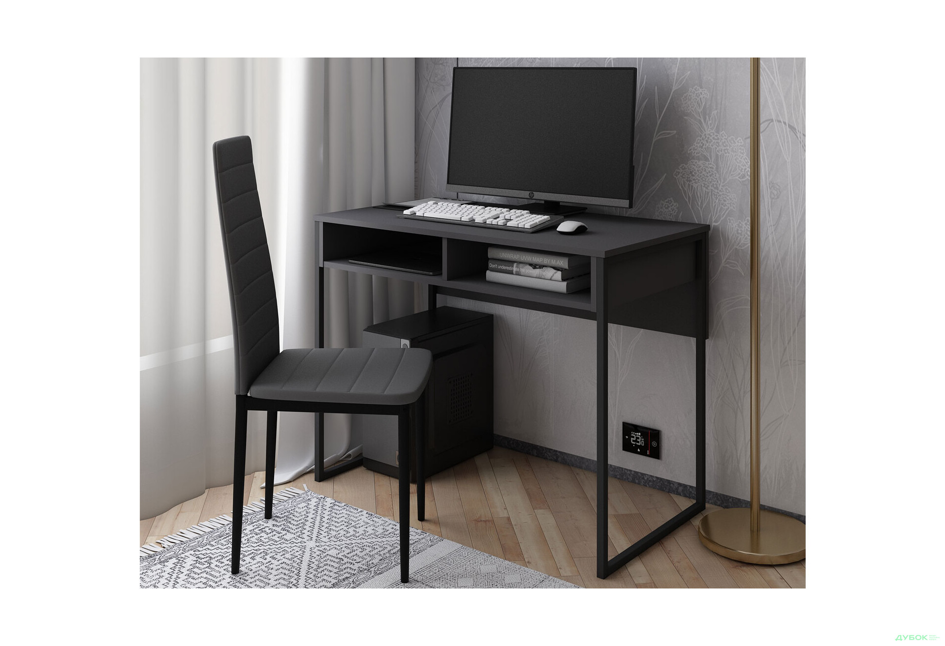 Изображение 5 - Стол письменный Doros Барт с полкой 100х55 см, Графит