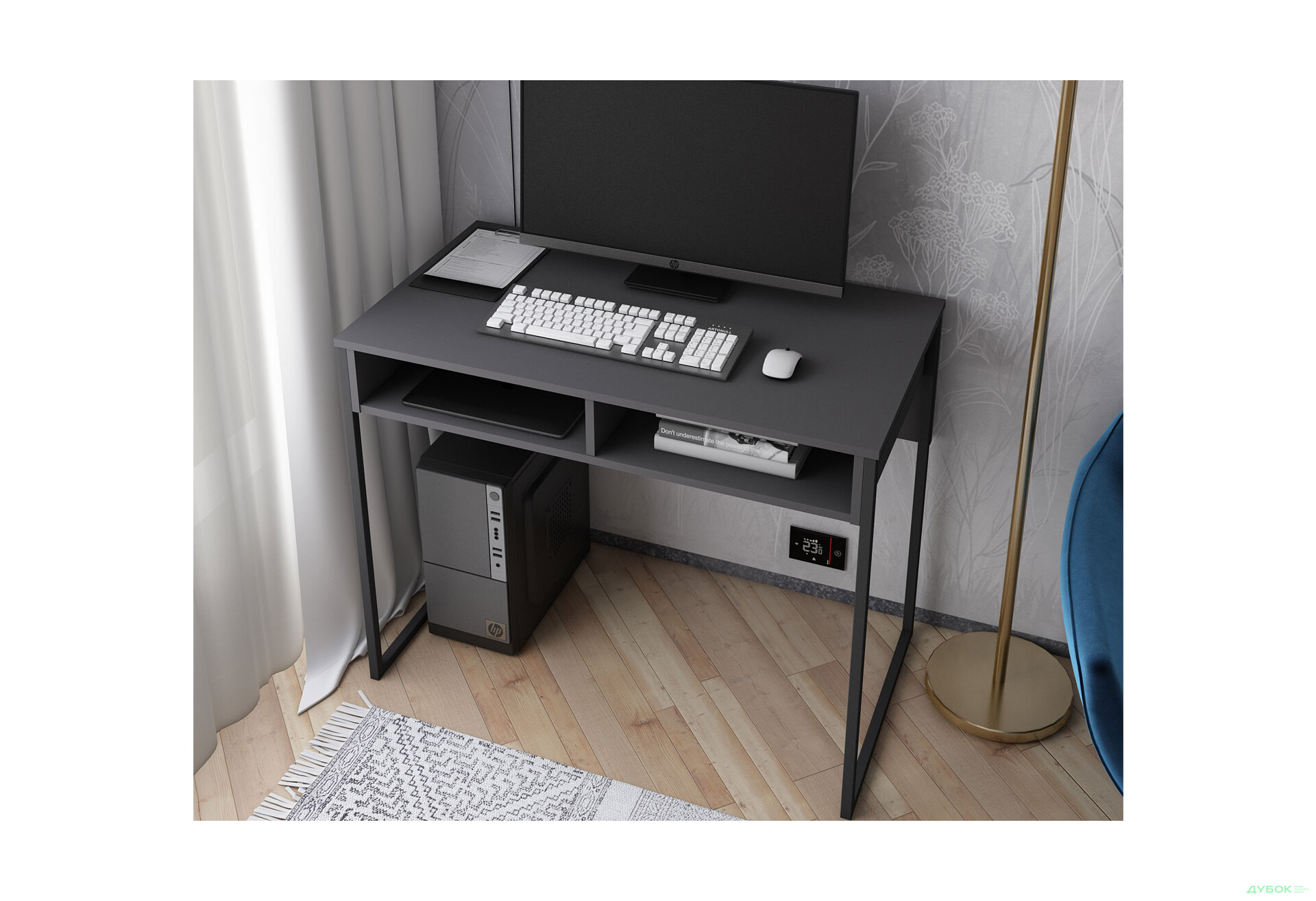 Изображение 6 - Стол письменный Doros Барт с полкой 100х55 см, Графит